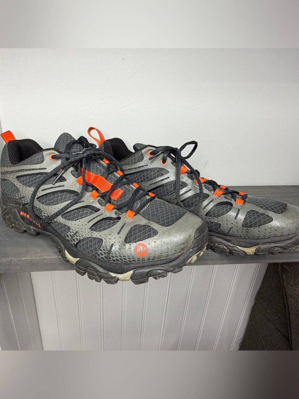 Merrell Gray and Orange Trail Shoes